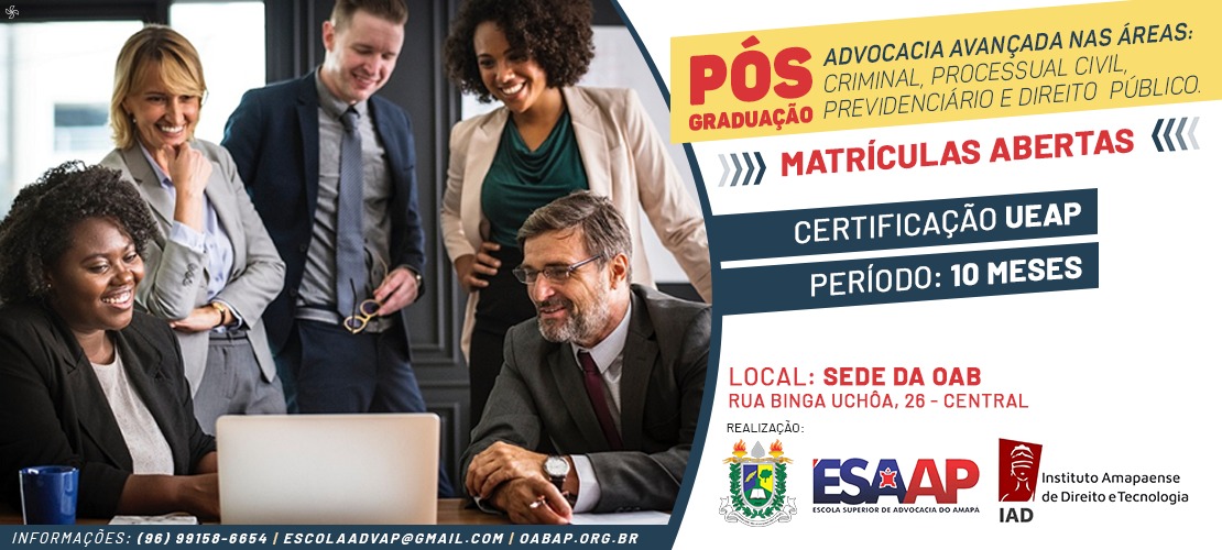 Estão abertas as matrículas para a pós-graduação da ESAAP